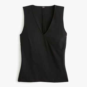 J. Crew Faux-wrap Sleeveless Top in Eco Ponte